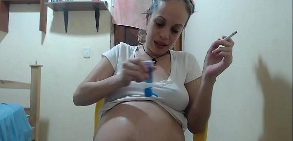  Pregnant Rita smoking